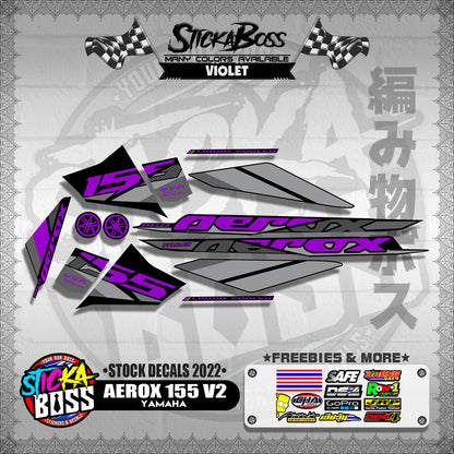 AEROX 155 V2 ( STOCK DECALS 2022 )【WITH FREEBIES】
