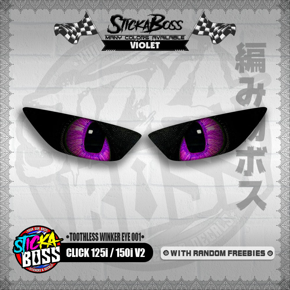 CLICK 125i / 150i V2 ( TOOTHLESS WINKER EYE 001 ) TRANSPARENT【WITH FREEBIES】