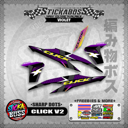 CLICK V2 STICKER DECALS ( SHARP DOTS )【WITH FREEBIES】