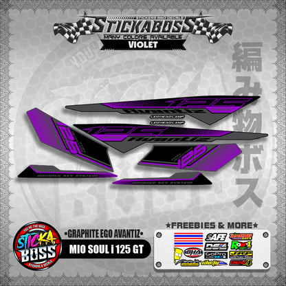 MIO SOUL I 125 GT STICKER DECALS ( GRAPHITE EGO AVANTIZ )【WITH FREEBIES】