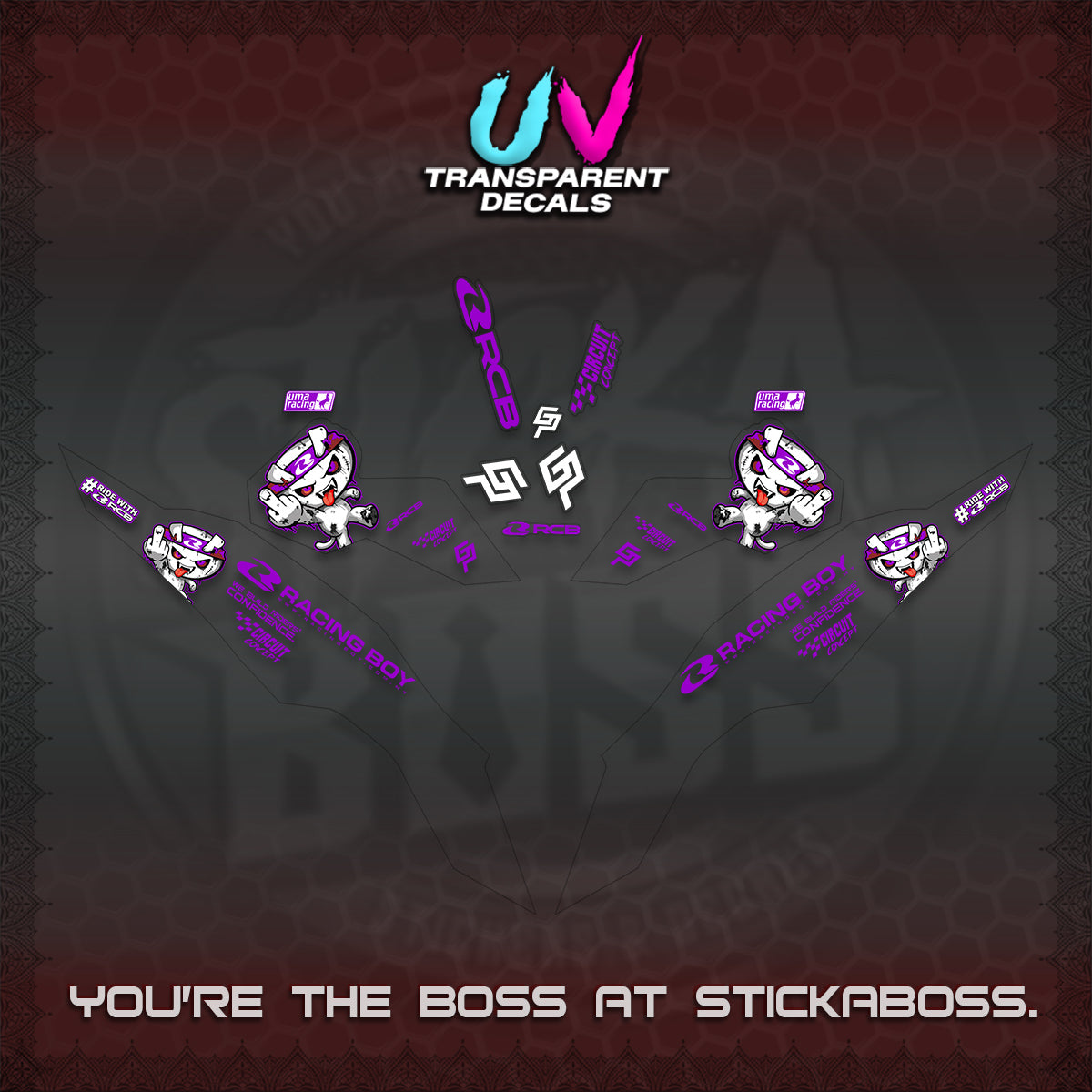 CLICK V3 UV TRANSPARENT DECALS (2026 RACE ZOMBIE DESIGN)STICKER DECALS By STICKABOSS