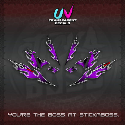 CLICK 125 V4 UV TRANSPARENT VARIO DECALS (2026 MOTIF FLAME 1 TONE)STICKER DECALS By STICKABOSS