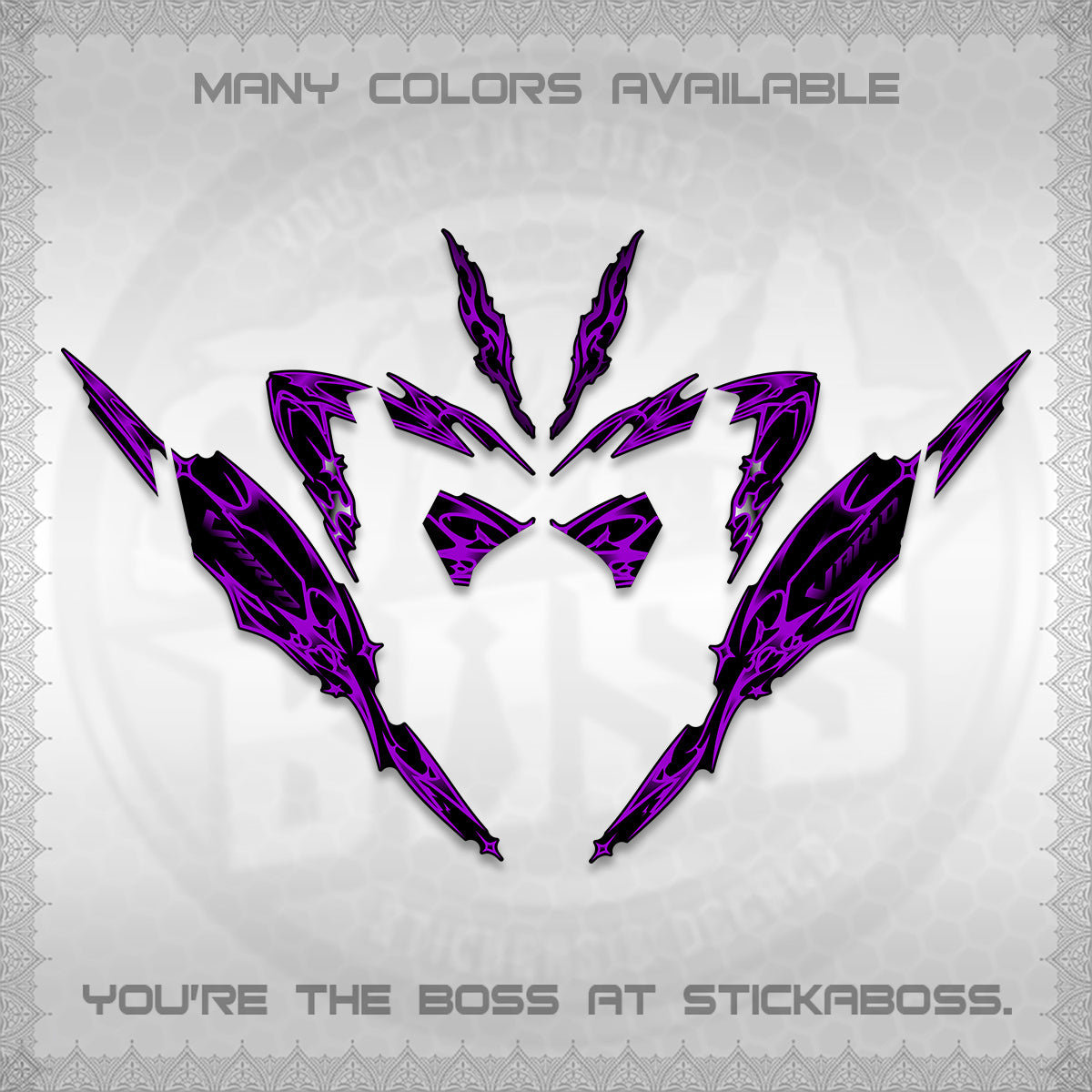 CLICK 125 V4 VARIO DECALS (2026 TRIBAL LIGHTNING DESIGN) STICKER KITS BY STICKABOSS