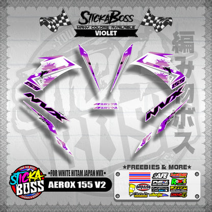 AEROX 155 V2 DECALS ( FOR WHITE HITAM JAPAN NVX 2023 )【WITH FREEBIES】