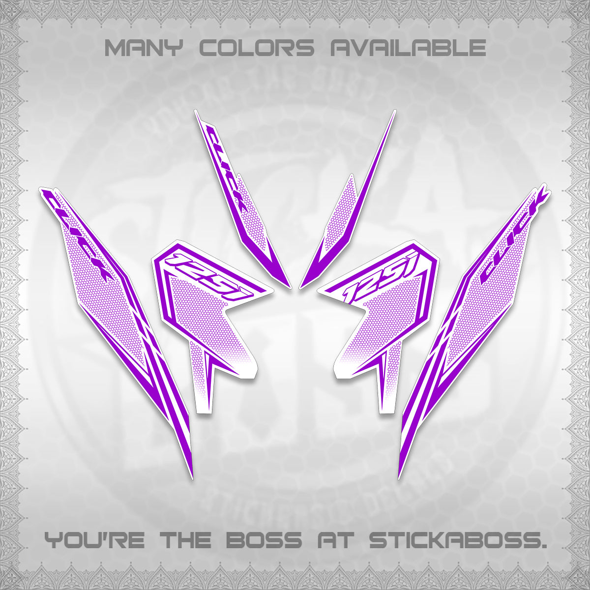 CLICK 125 V3 FOR WHITE DECALS (2026 LINE UP DESIGN) STICKER KITS By STICKABOSS