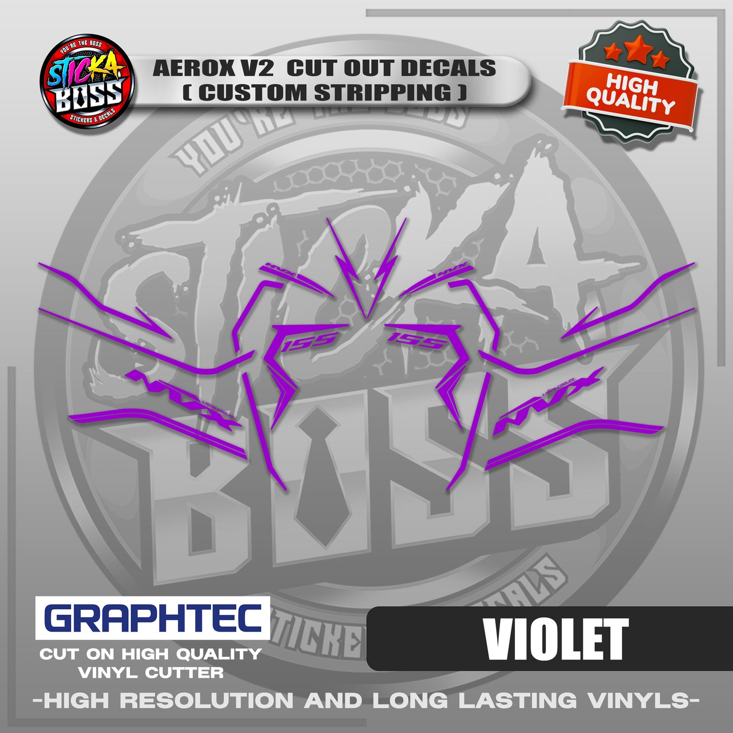 AEROX V2 CUT OUT DECALS ( CUSTOM STRIPPING ) | VINYL WATERPROOF CUT-OUT STICKER DECALS