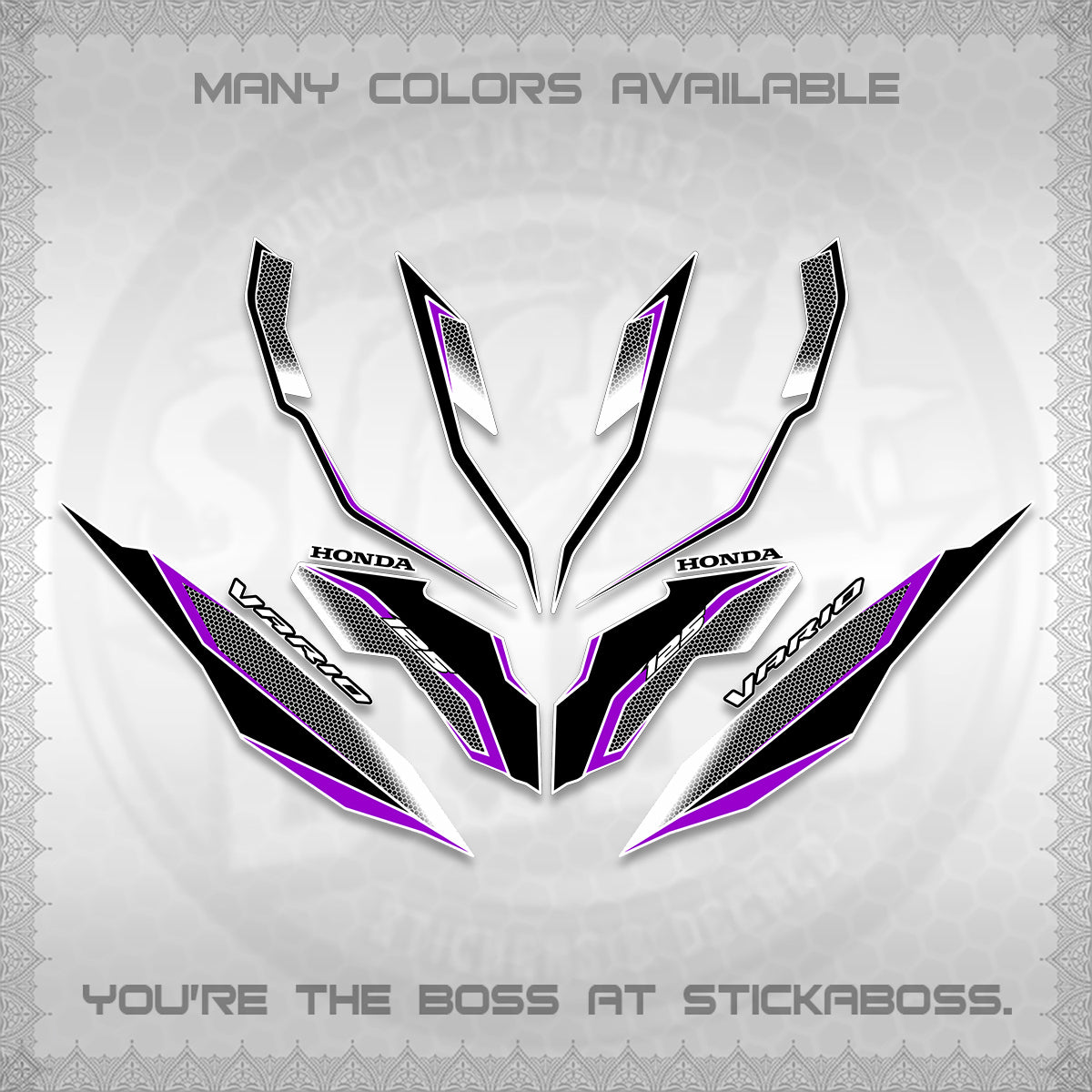 CLICK 125 V3 VARIO DECALS (2026 INDO HONEYCOMB DESIGN) STICKER DECALS By STICKABOSS (Copy)