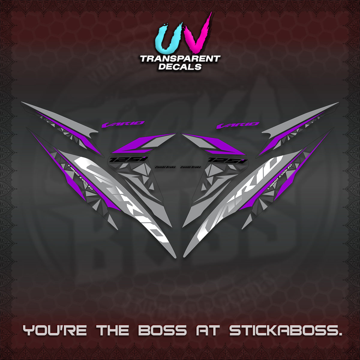 CLICK 125 V2 VARIO UV TRANSPARENT DECALS (2018–2022 STYLE DESIGN) STICKER DECALS BY STICKABOSS