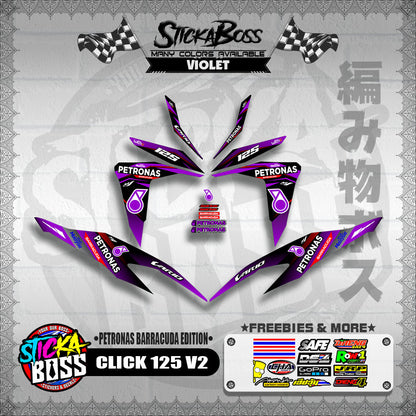 CLICK 125 V2 DECALS ( PETRONAS BARRACUDA EDITION )【WITH FREEBIES】
