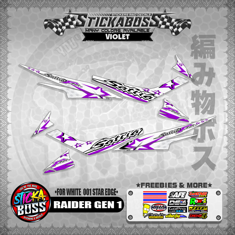 RAIDER GEN 1 MALAYSIAN STICKER DECALS ( FOR WHITE  001 STAR EDGE )【WITH FREEBIES】