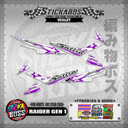 RAIDER GEN 1 MALAYSIAN STICKER DECALS ( FOR WHITE  001 STAR EDGE )【WITH FREEBIES】