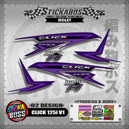 CLICK 125I V1 STOCK DECALS ( 02 DESIGN )【WITH FREEBIES】