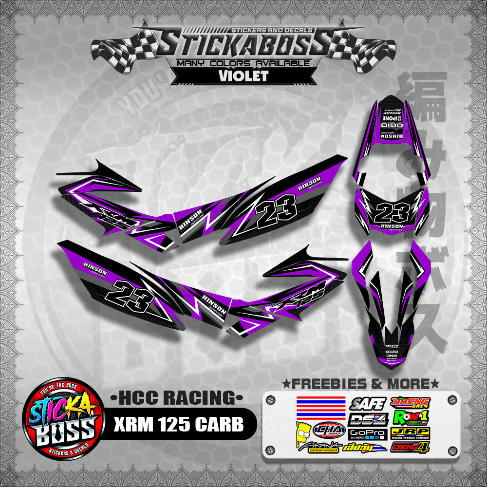 XRM 125 CARB STICKER FULL DECALS ( HCC RACING )【WITH FREEBIES】