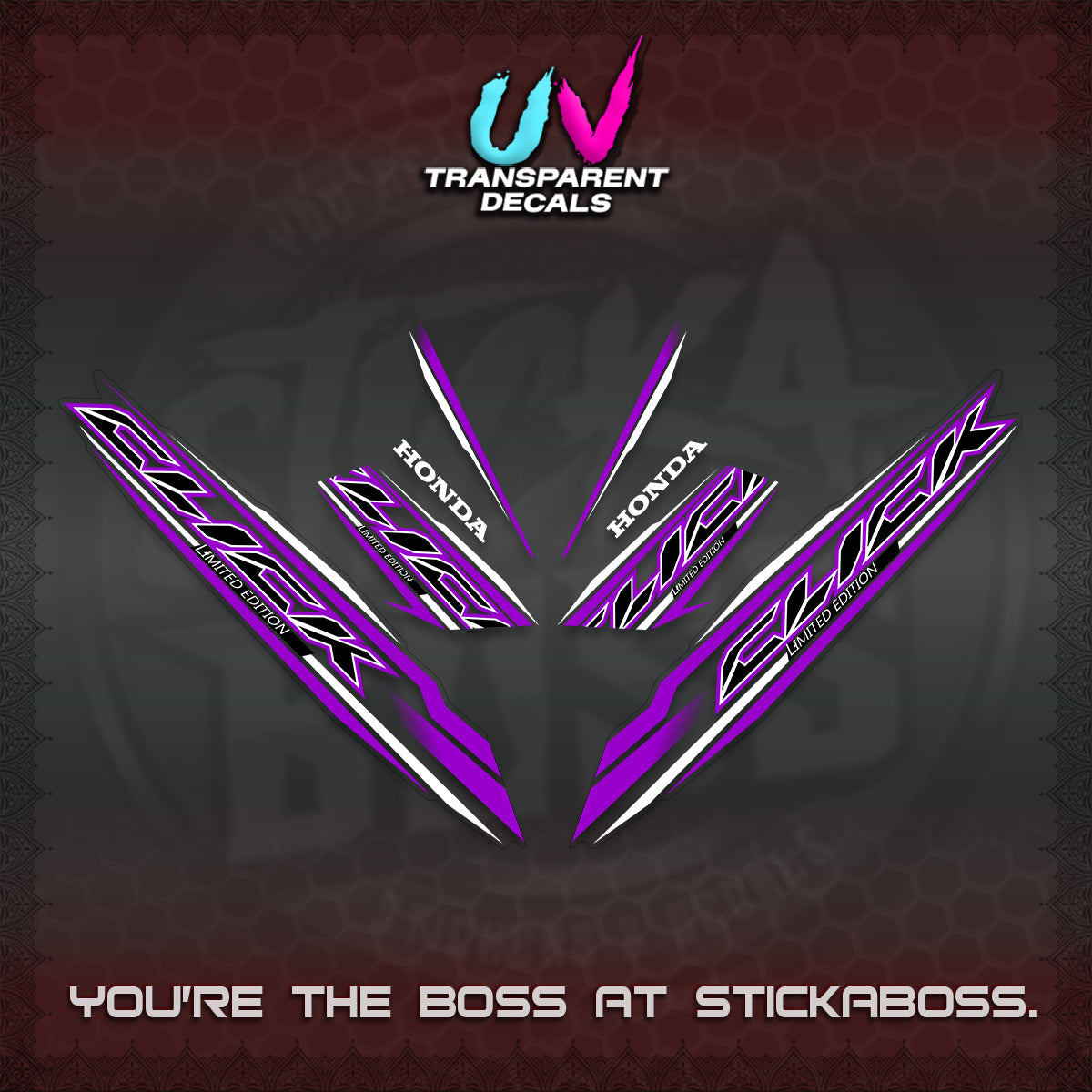 CLICK 125 V3 INDO UV TRANSPARENT DECALS (2024 SV 13-A2 STYLE) STICKER KITS By STICKABOSS