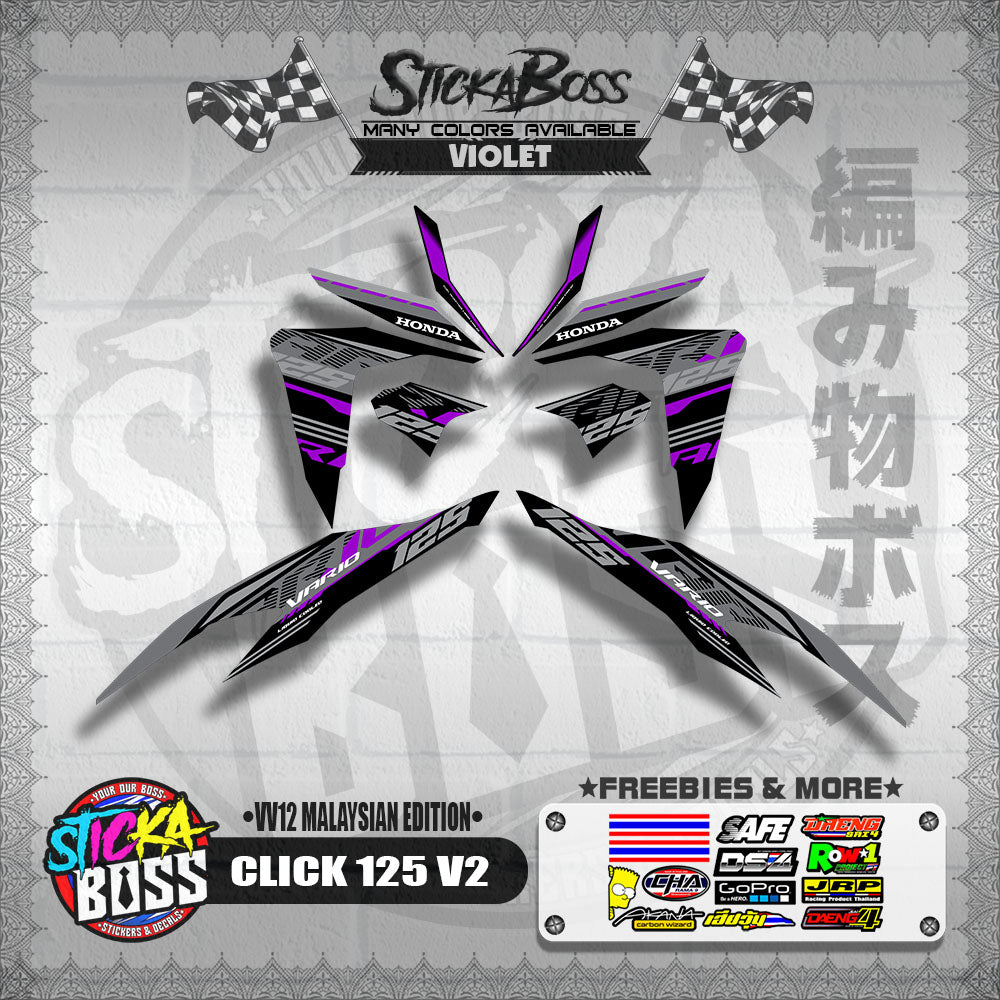 CLICK 125 V2 DECALS ( VV12 MALAYSIAN EDITION ) 【WITH FREEBIES】