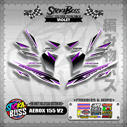 AEROX 155 V2 DECALS ( FOR WHITE MALAYSIAN CUSTOM 003 )【WITH FREEBIES】