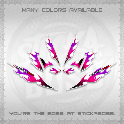 CLICK 125 V4 FOR WHITE VARIO DECALS (2026 MOTIF FLAME 2 TONE)STICKER DECALS By STICKABOSS