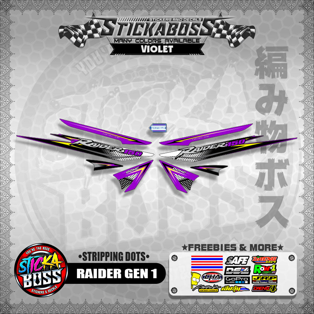 RAIDER GEN 1 STICKER DECAL ( STRIPPING DOTS)【WITH FREEBIES】