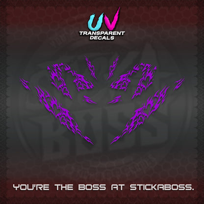 CLICK 125 V4 UV TRANSPARENT DECALS (2026 TRIBAL HEART DESIGN) STICKER KITS BY STICKABOSS