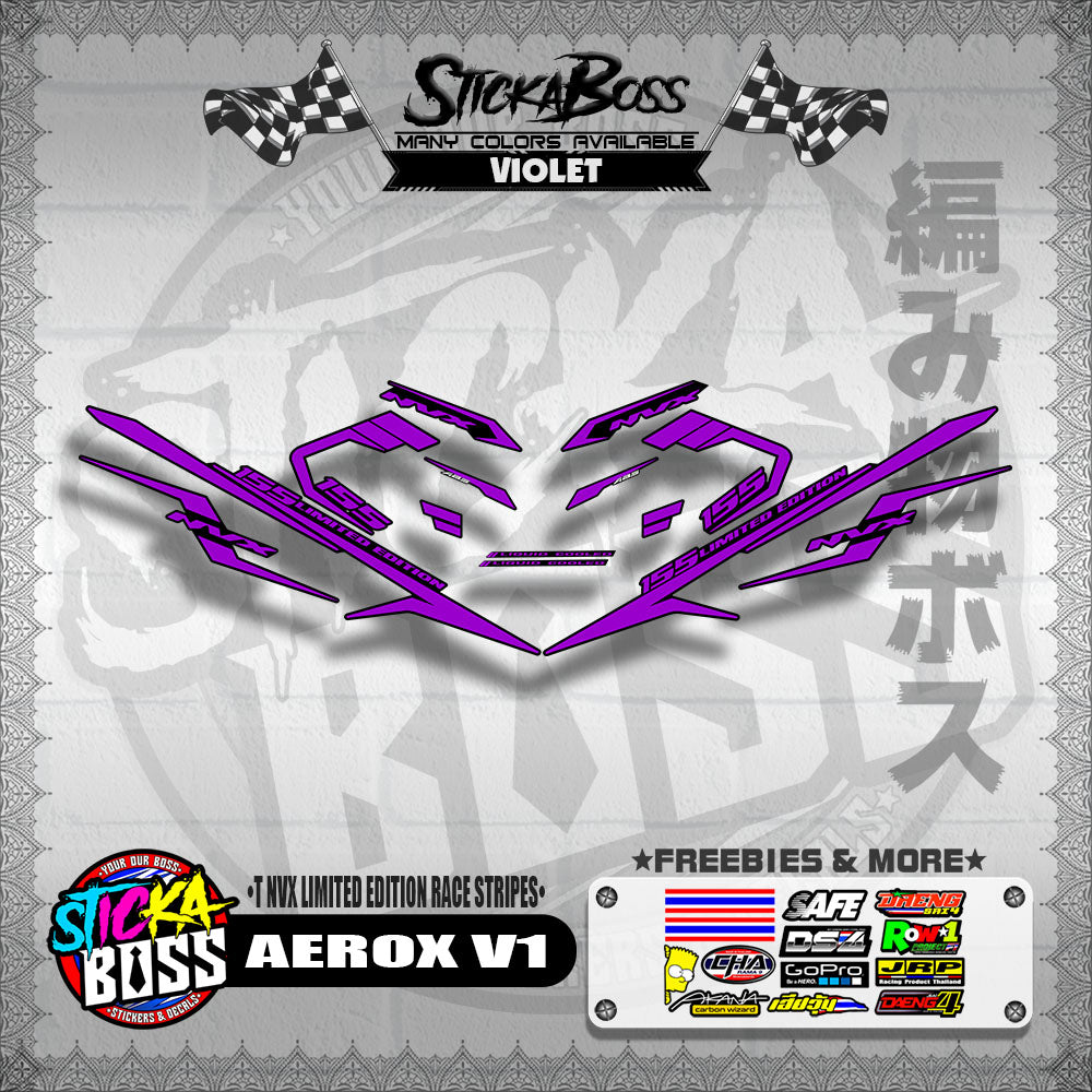 AEROX V1 DECALS ( NVX LIMITED EDITION RACE STRIPES )【WITH FREEBIES】