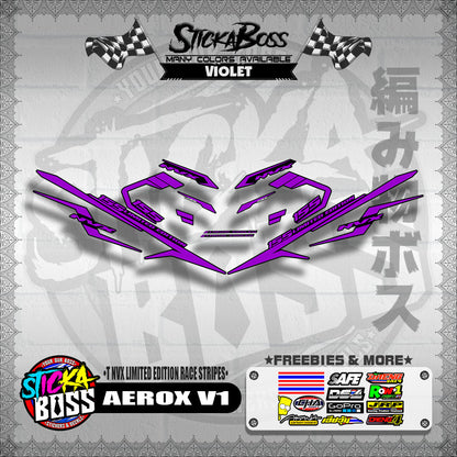 AEROX V1 DECALS ( NVX LIMITED EDITION RACE STRIPES )【WITH FREEBIES】