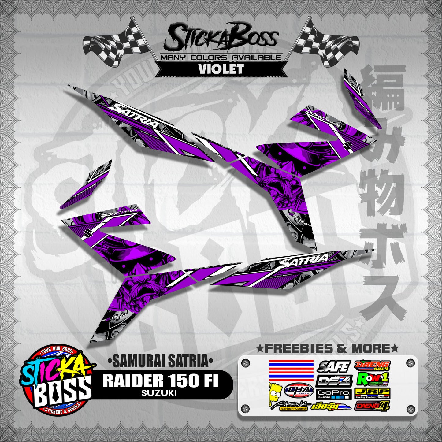 RAIDER 150 FI DECALS ( SAMURAI SATRIA )【WITH FREEBIES】