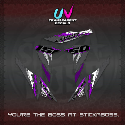 CLICK 150 V2 VARIO UV TRANSPARENT DECALS (2022 SPECIAL SPLASH DESIGN) STICKER KITS BY STICKABOSS