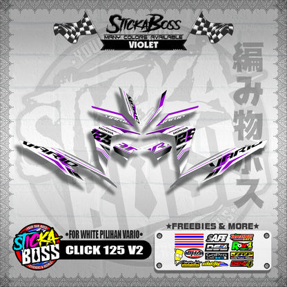 CLICK 125 V2 MALAYSIAN DECALS ( FOR WHITE PILIHAN VARIO )【WITH FREEBIES】