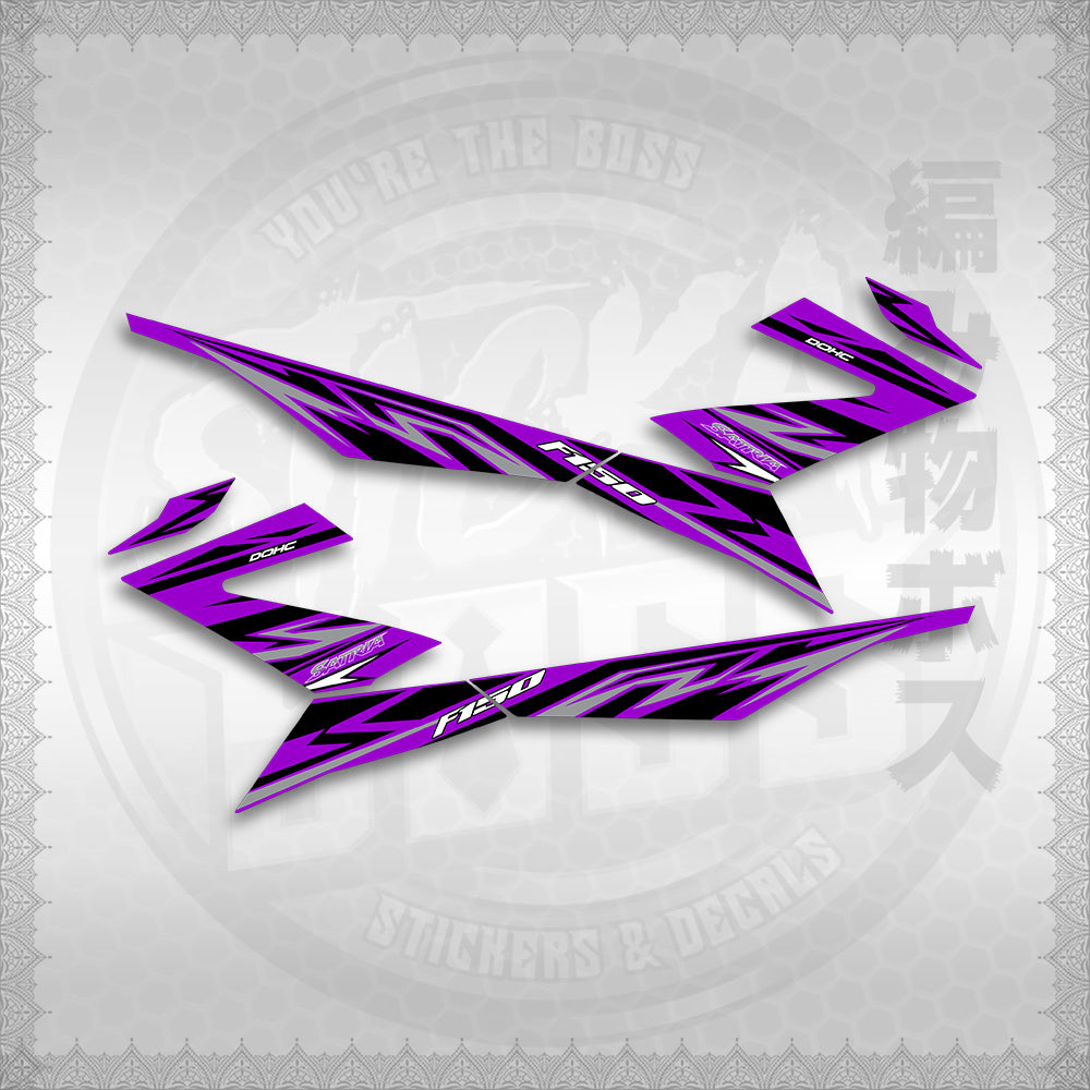 STICKER DECALS for RAIDER 150 Fi (RFINESASHED20) By STICKABOSS (SOFIE LAMINATED WATERPROOF)