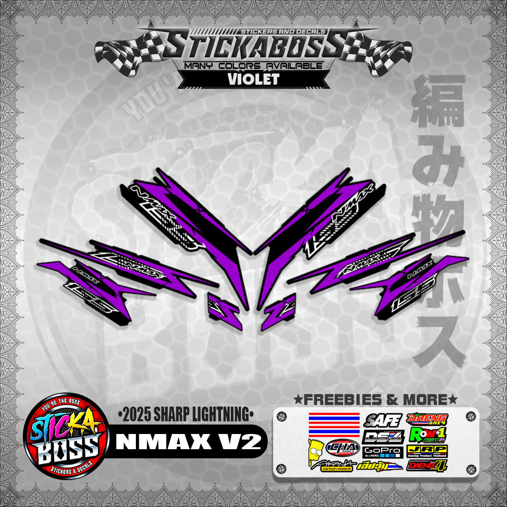 NMAX V2 INDO STICKER DECALS ( 2025 SHARP LIGHTNING )【WITH FREEBIES】