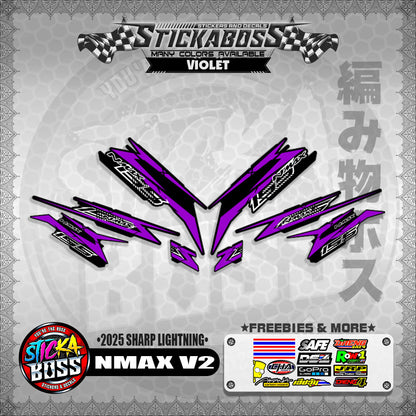 NMAX V2 INDO STICKER DECALS ( 2025 SHARP LIGHTNING )【WITH FREEBIES】