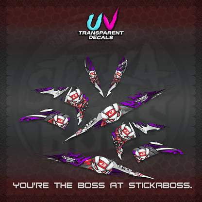 BEAT FI V2 UV TRANSPARENT DECALS (2026 NEW RCB 2.0 DESIGN) STICKER KITS BY STICKABOSS