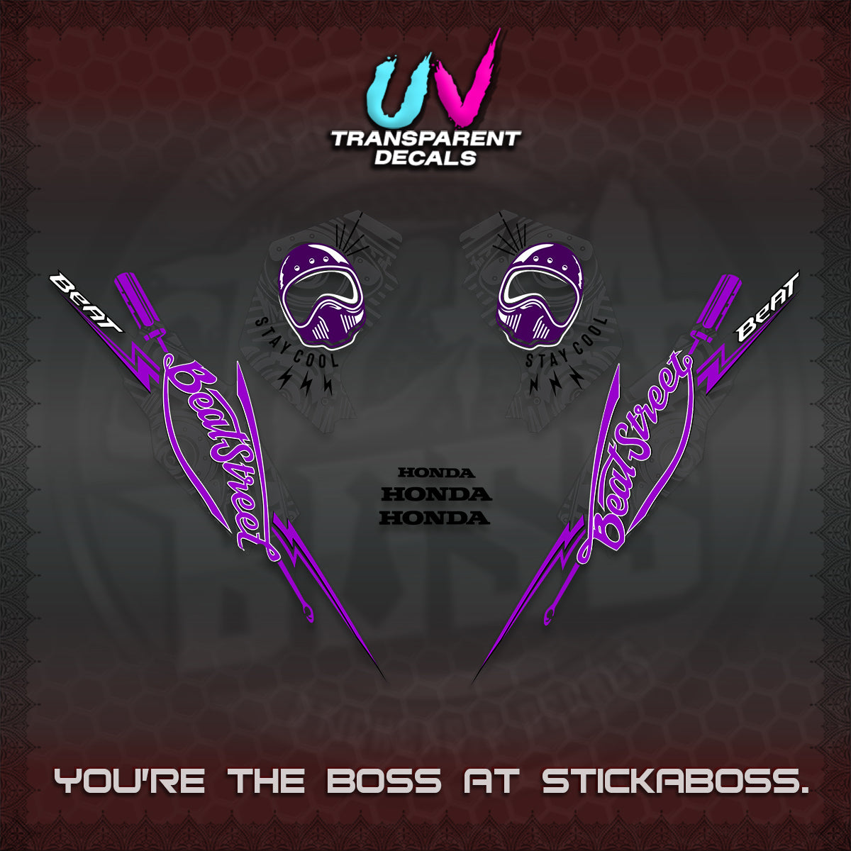 BEAT FI V2 UV TRANSPARENT DECALS (2026 BEATSTREET DESIGN) STICKER KITS BY STICKABOSS