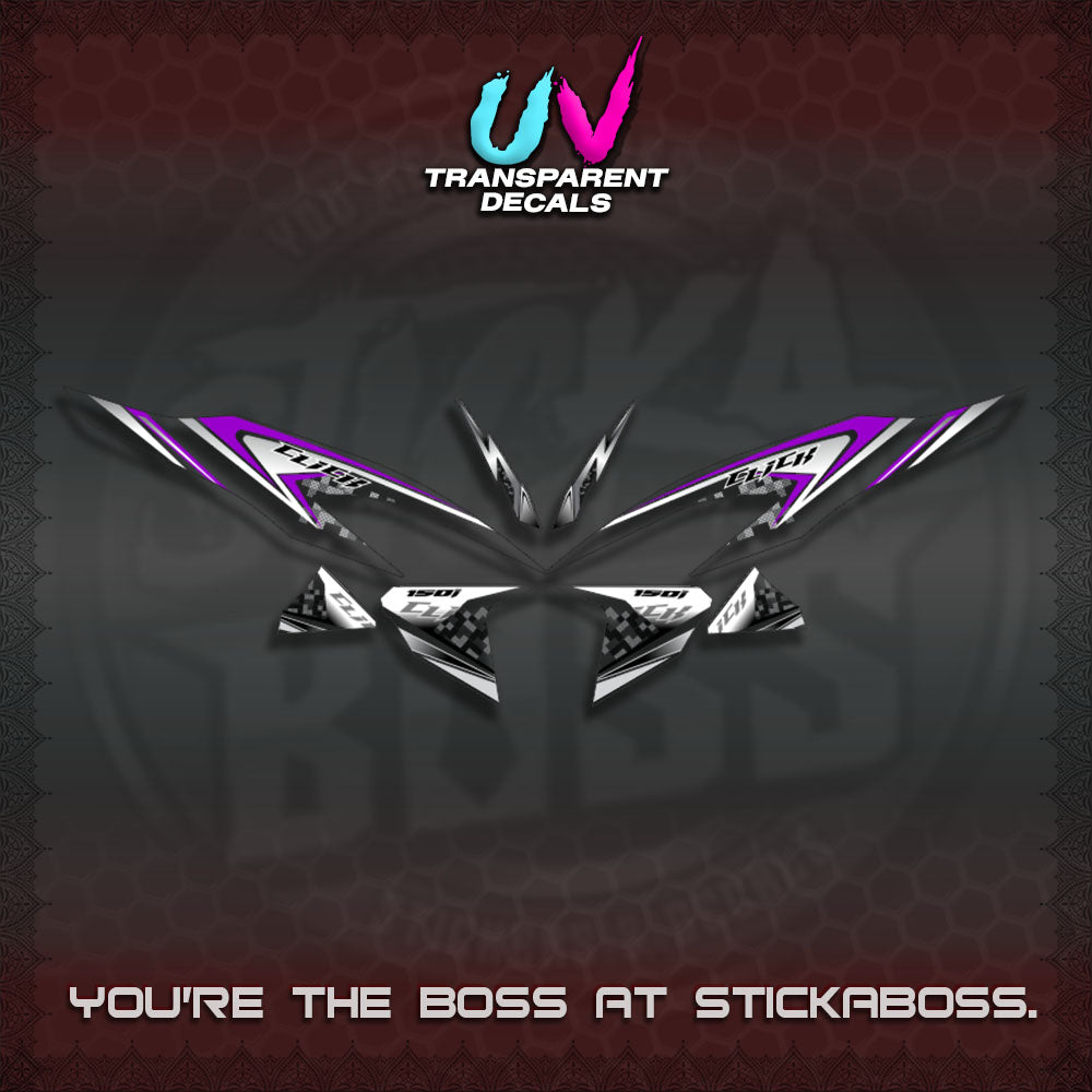 CLICK V2 UV TRANSPARENT DECALS (125-150 TRIBAL VIETNAM)STICKER DECALS By STICKABOSS