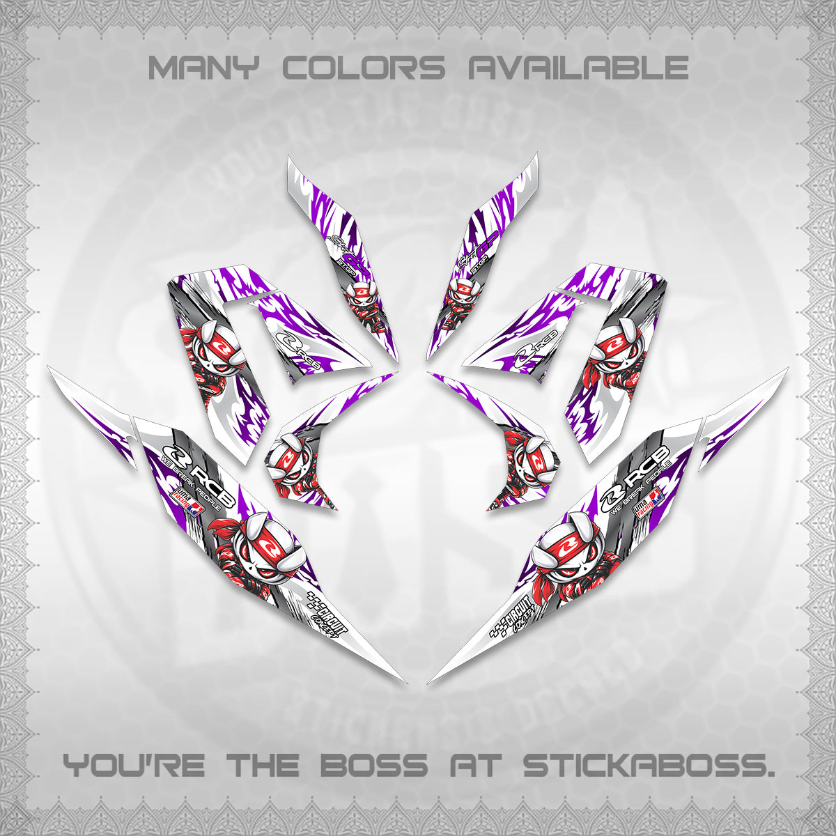 CLICK 125 V4 FOR WHITE DECALS (2026 NEW RCB 2.0 DESIGN) STICKER KITS BY STICKABOSS
