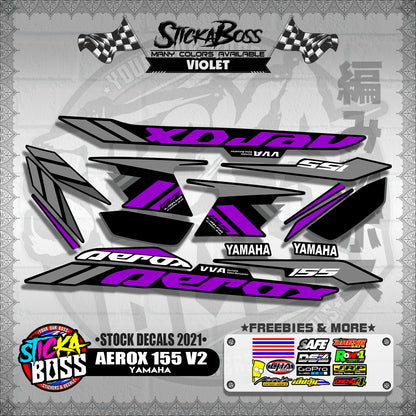 AEROX 155 V2  ( STOCK DECALS 2021 )【WITH FREEBIES】