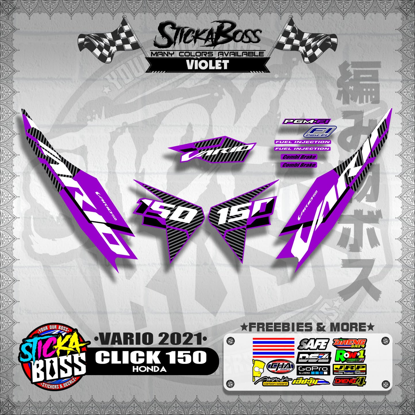 CLICK 150 V2 DECALS ( VARIO 2021 )【WITH FREEBIES】