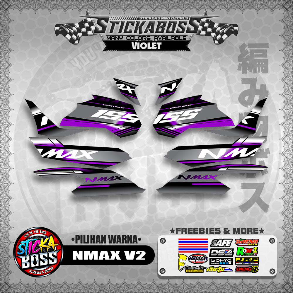 NMAX V2 MALAYSIAN STICKER DECALS ( PILIHAN WARNA )【WITH FREEBIES】