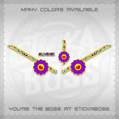 GIORNO 125 DECALS (MURAKAMI FLOWER DESIGN) STICKER DECALS BY STICKABOSS