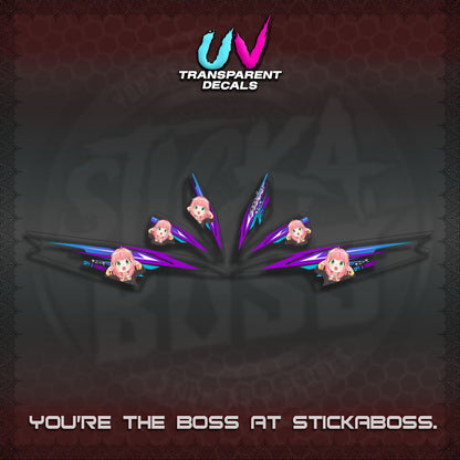 MIO SPORTY UV TRANSPARENT DECALS (2026 ANYA MOTIF DESIGN)STICKER DECALS By STICKABOSS
