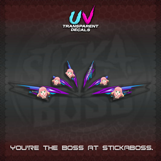 MIO SPORTY UV TRANSPARENT DECALS (2026 ANYA MOTIF DESIGN)STICKER DECALS By STICKABOSS