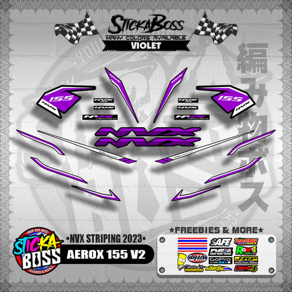 AEROX 155 V2 DECALS ( NVX STRIPING 2023 )【WITH FREEBIES】