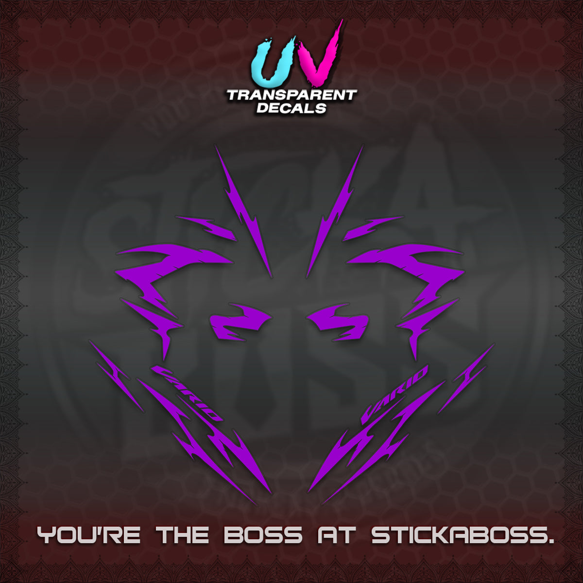 CLICK V3 UV TRANSPARENT DECALS (2026 VARIO NEW STRIPES) STICKER KITS BY STICKABOSS