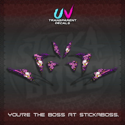 【PREMIUM UV PRINT】TRANSPARENT  CLICK 125 V2 DECALS (LUCKY CAT SAKURA STRIPING)By STICKABOSS