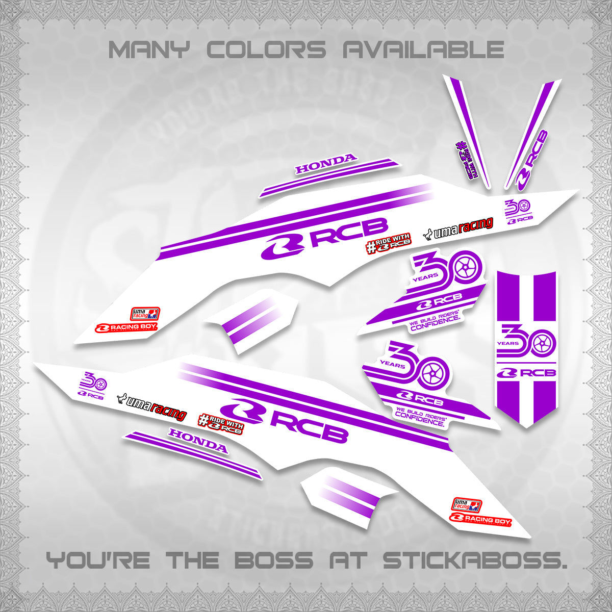 CLICK 125 V3 FOR WHITE DECALS (2026 30TH ANNIVERSARY RACING DESIGN)STICKER DECALS By STICKABOSS