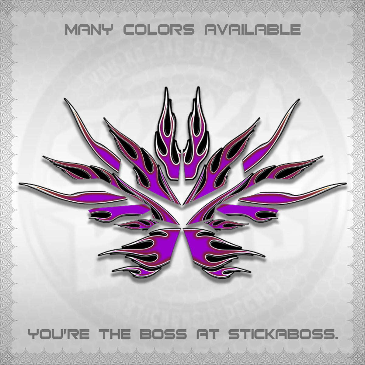 AEROX V3 ALPHA TURBO DECALS (2026 LED FIRE MOTIF)STICKER DECALS By STICKABOSS