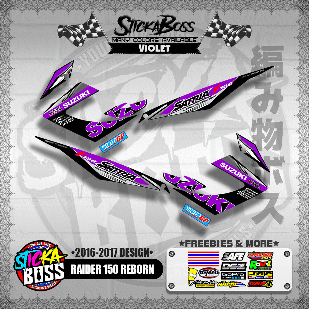 RAIDER 150 REBORN CARB STOCK DECALS ( 2016-2017 DESIGN )【WITH FREEBIES】