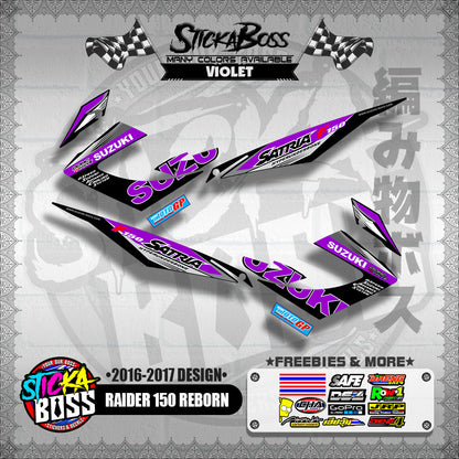 RAIDER 150 REBORN CARB STOCK DECALS ( 2016-2017 DESIGN )【WITH FREEBIES】