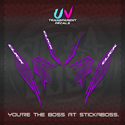 CLICK 125 V3 UV TRANSPARENT DECALS (2026 LINE UP DESIGN) STICKER KITS By STICKABOSS