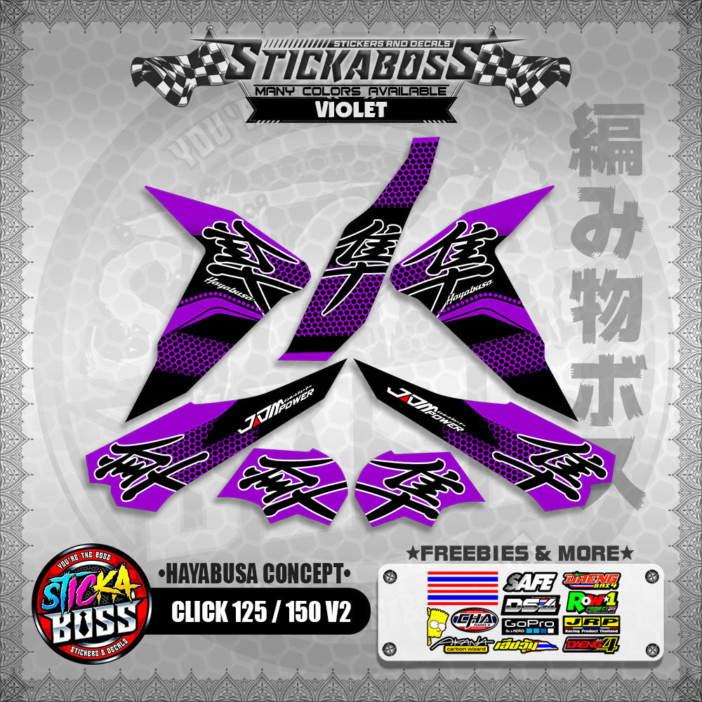 CLICK 125 / 150 V2 STICKER DECALS ( HAYABUSA CONCEPT )【WITH FREEBIES】